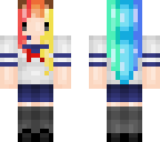 japanese school girl rainbow hair