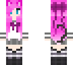 school girl -pink hair-