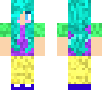 blue haired kawaii girl