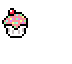 pixelated cupcake