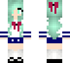blue haired school girl