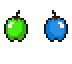 green and blue apple
