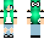 green hair ripped jeans girl