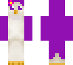 purple penguin with bow