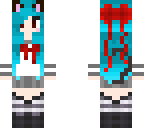 school girl -blue hair-