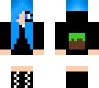 blue haired minecraft gamer