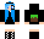 blue haired minecraft gamer