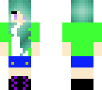 pretty girl with blue-green hair