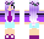 purple girl with ripped jeans