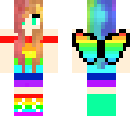 rainbow girl butterfly