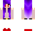 girl wiith blue purple hair and red eyes