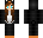 brunette penguin onesie girl