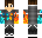 cool gamer boy ice and fire