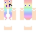 girl in white dress rainbow hair