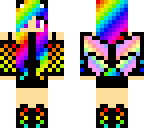 rainbow flying cat girl