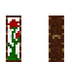 rose pixel painting with frame