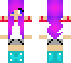 the cool diamond boot girl with pink purple hair