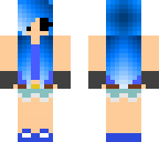 blue girl with black eyes