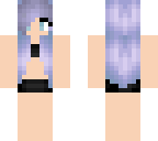 blue hair black bathing suit