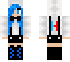blue hair suspenders girl