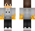 gray boy with fire