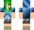 hoodie girl with green hair