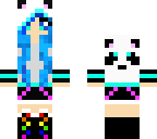 multi-colored blue panda