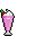 strawberry milkshake pixel art