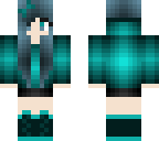 kawaii green blue girl
