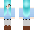 medium teal haired girl