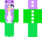purple and green dino girl