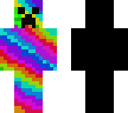 rainbow paint splatted creeper