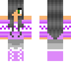 aphmau with bacl hair and green eyes