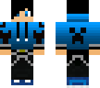 teenage boy with blue creeper hoodie