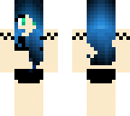 goth blue haired swim