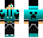 v3 teenage male with cyan creeper hoodie