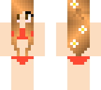 asuna with coral bikini and flowers in hair
