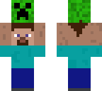 steve holding creeper
