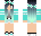 blue-green outfit