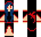 blue haired shadow girl red eyes