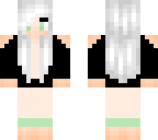 white hair girl black top cream shirt