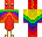 a rainbow red bird