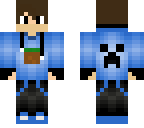 blue creeper and grass block jacket boy