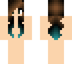 brunette girl with blue tips base