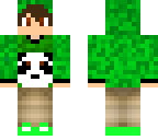 green panda boy clear white panda