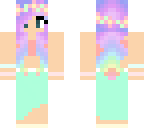 pastel haired girl with flower crown in dress