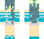 blue and green girl skin