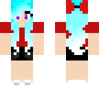 blue hair red and black girl