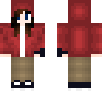 girl with red hoodie and short hair