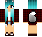 blue haired wolf girl